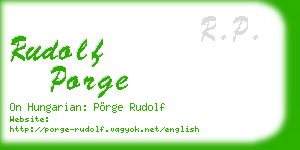 rudolf porge business card